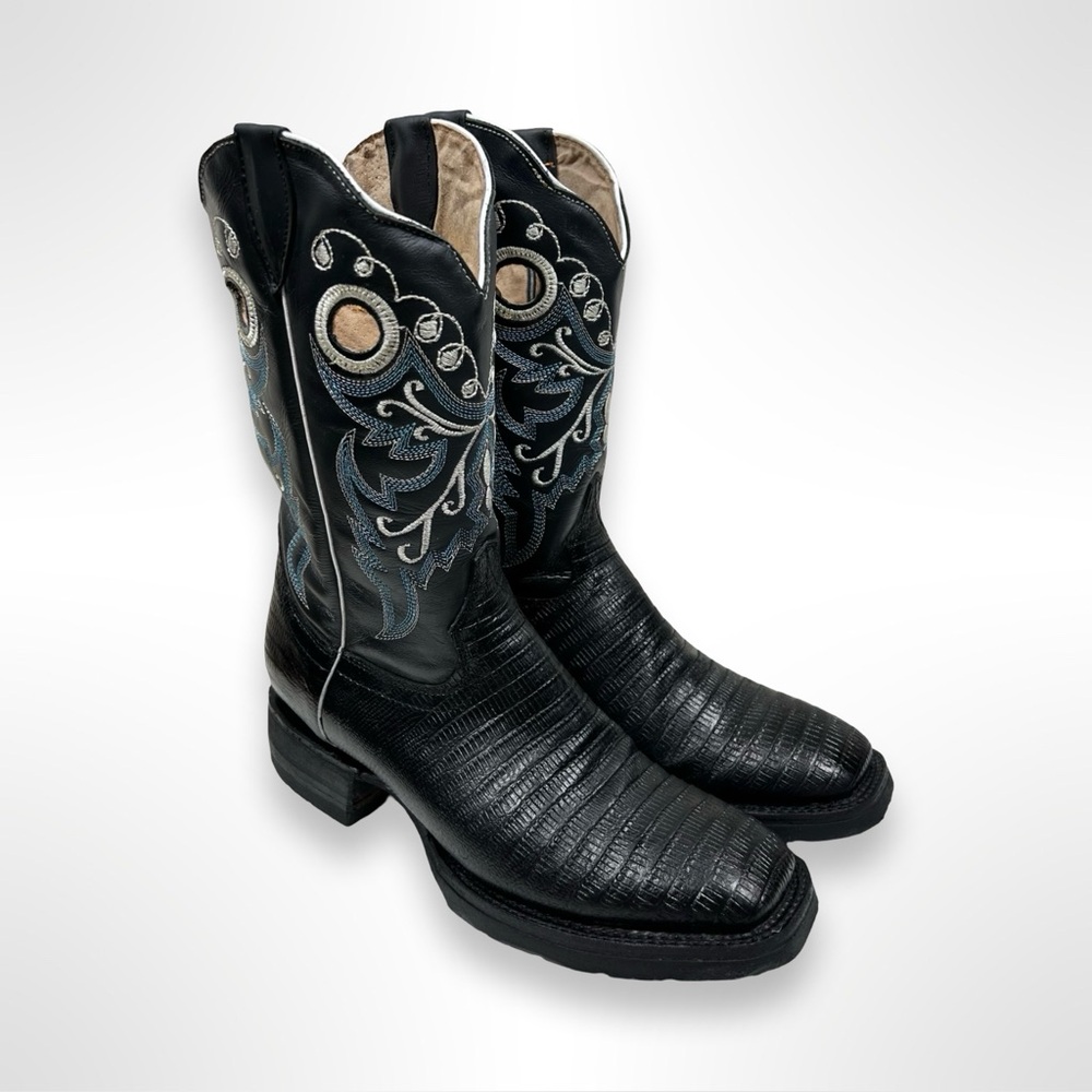 Y2K whimsy goth square toe western boots